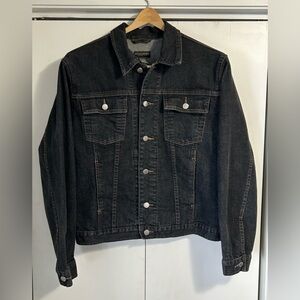 Banana Republic Women’s Stretch Black Wash Button Up Denim Jacket Size Large